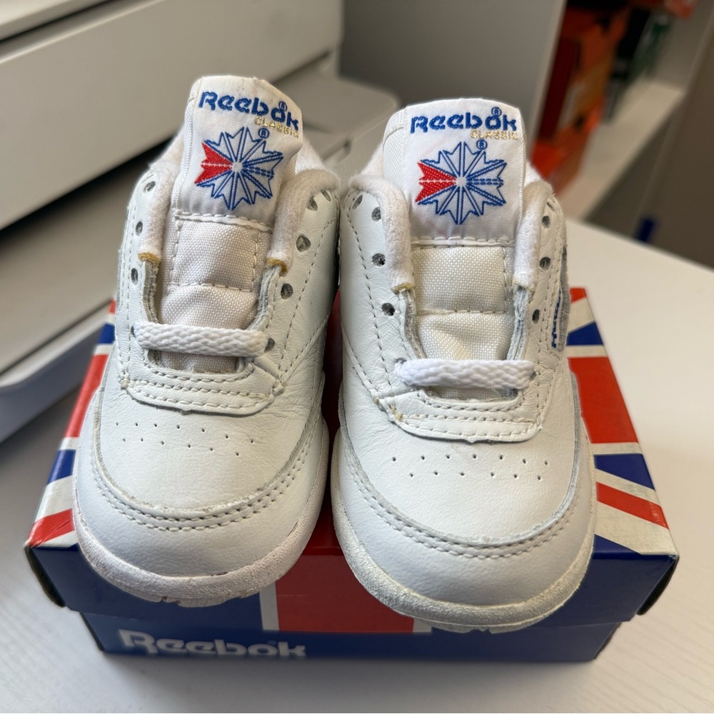 Reebok Club C II White/Blue size 4.5c infant toddler Vintage 90s